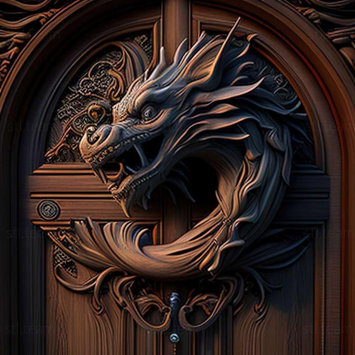 3D model door with dragon (STL)